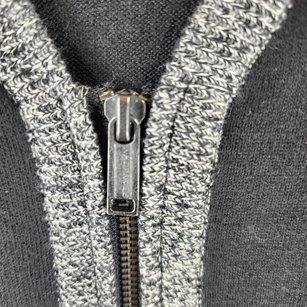 Sean John Zip‎ Cardigan Sweater Mens 3XL Black V-Neck Knit Cotton Pockets